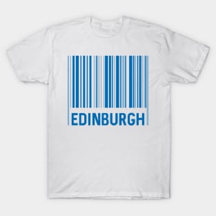 Edinburgh Bar Code Design (Scottish Saltire Blue) T-Shirt